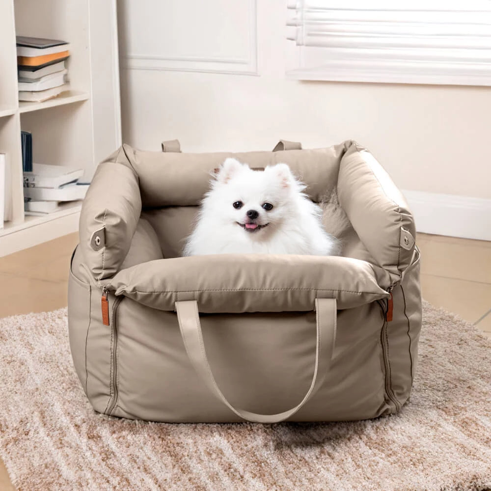 Faux Leather Dog Car Seat & Travel Bed – Urban Voyager