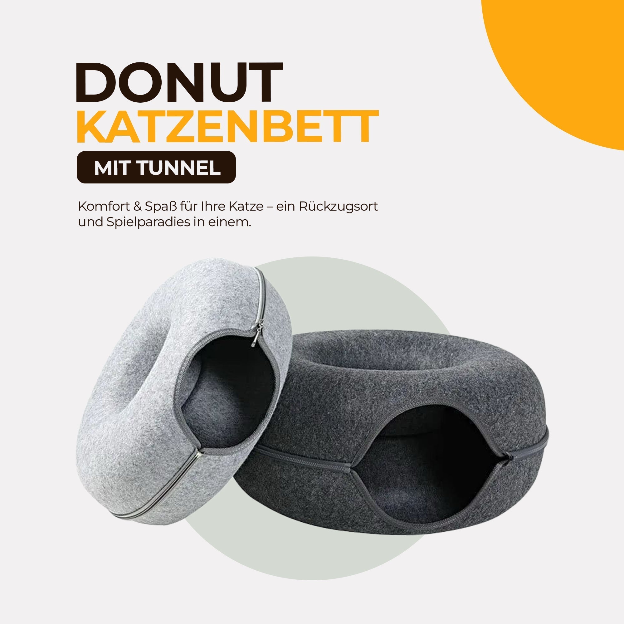 Donut Cat Bed with Tunnel