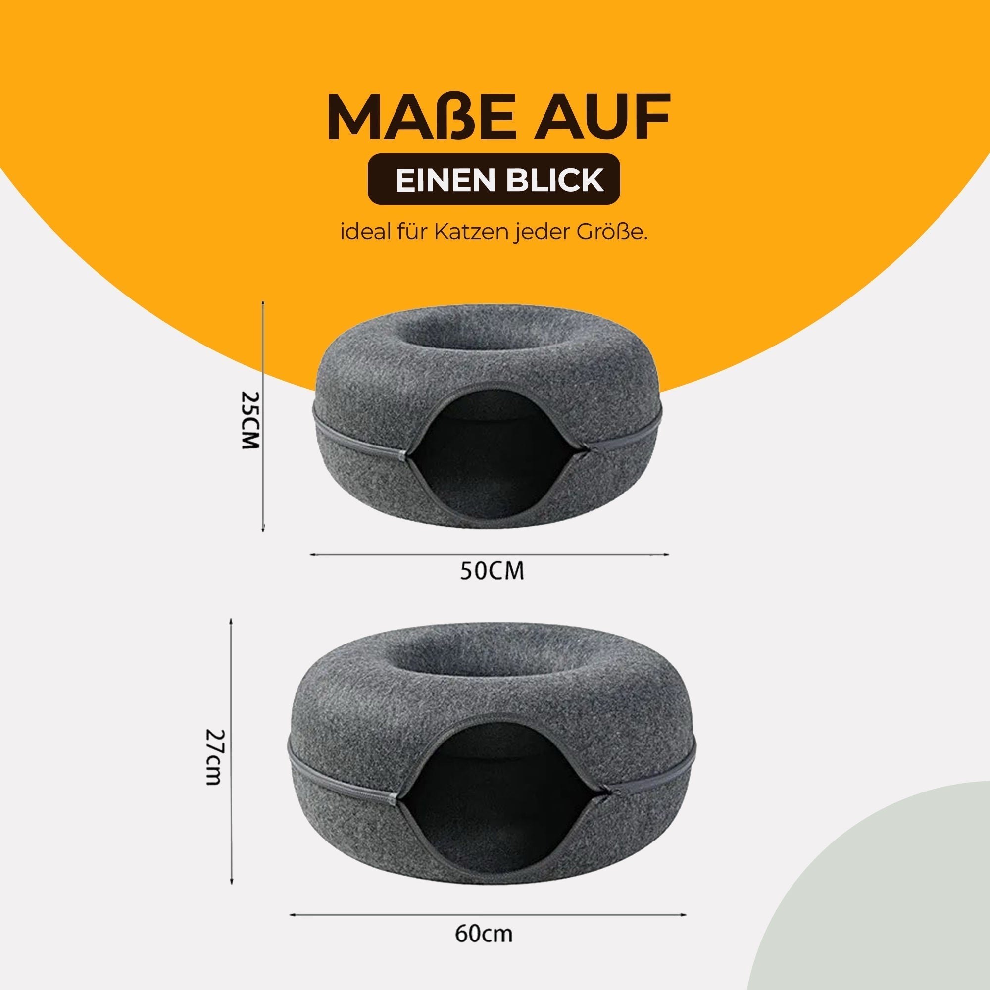 Donut Cat Bed with Tunnel